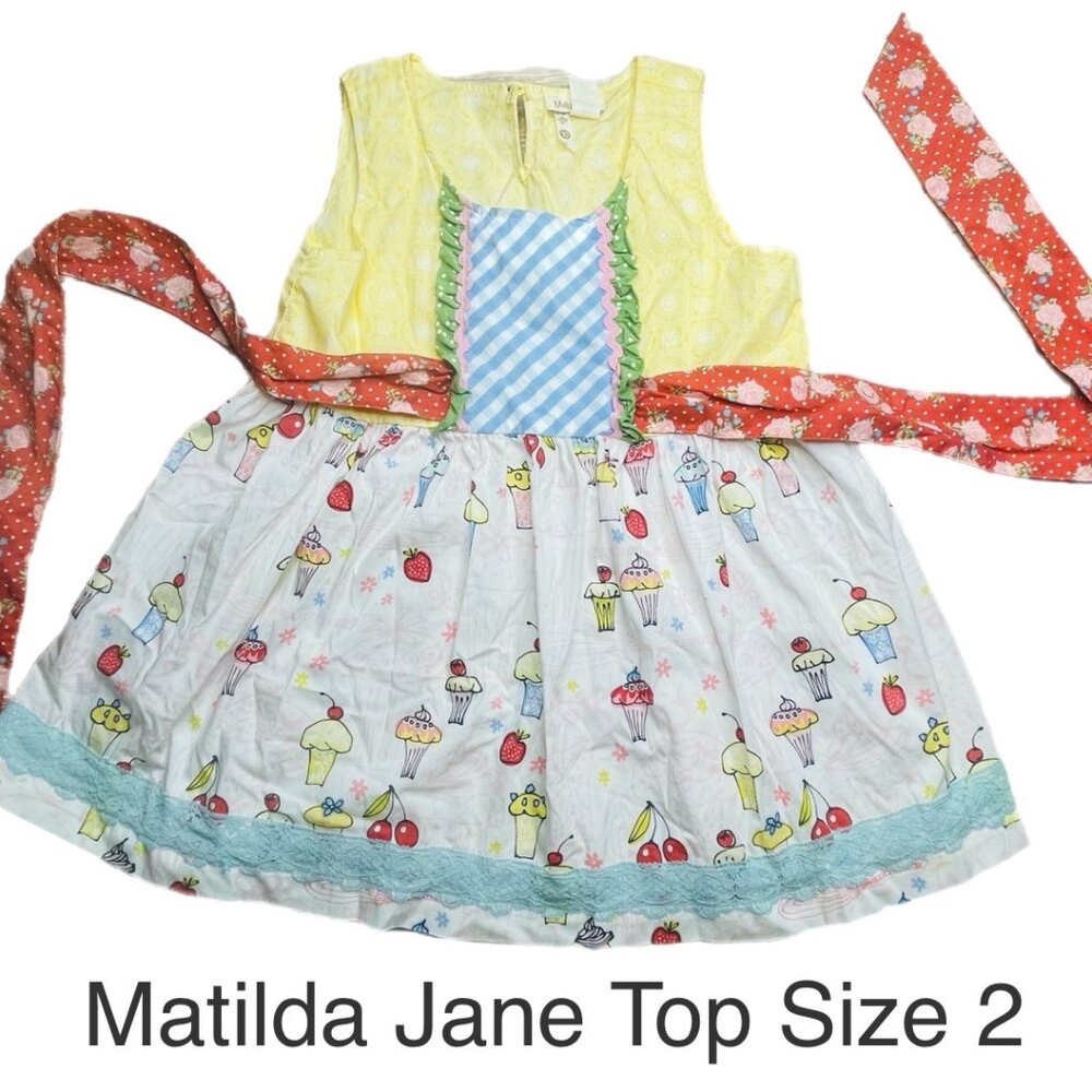 Matilda Jane Top with sash and ice cream print